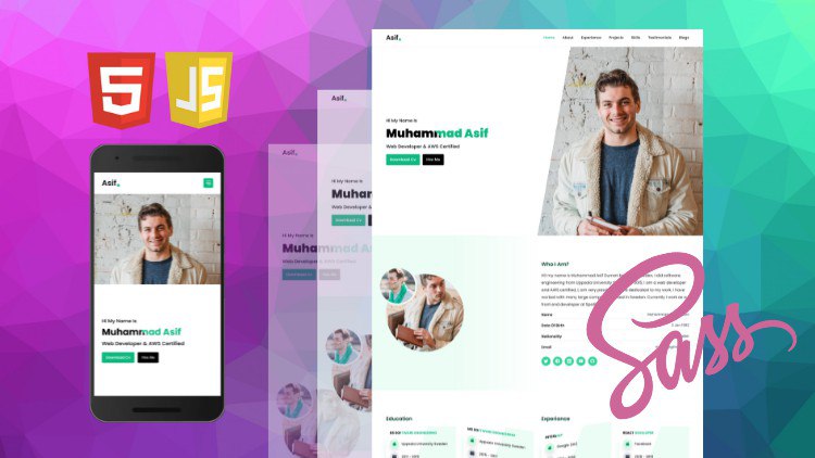 Sass Complete Guide, Create Responsive Portfolio Website